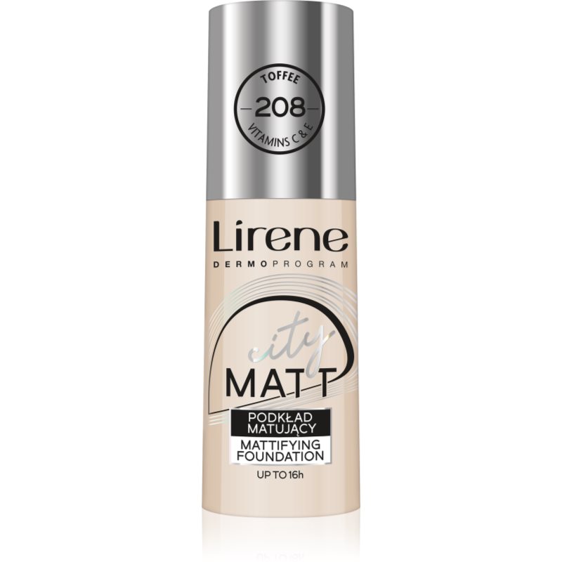 Lirene City Matt матиращ флуид фон дьо тен с изглаждащ ефект цвят 208 Toffee 30 мл. на ниска цена