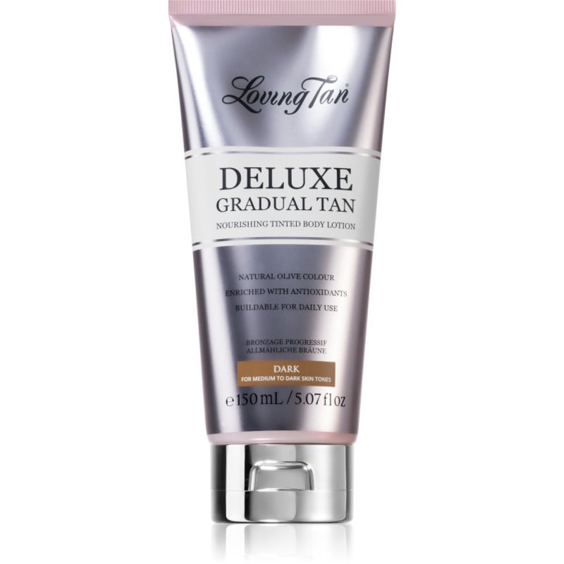 Loving Tan Deluxe Gradual Tan подхранващ лосион за тяло за подчертаване на тена цвят Dark 150 мл.