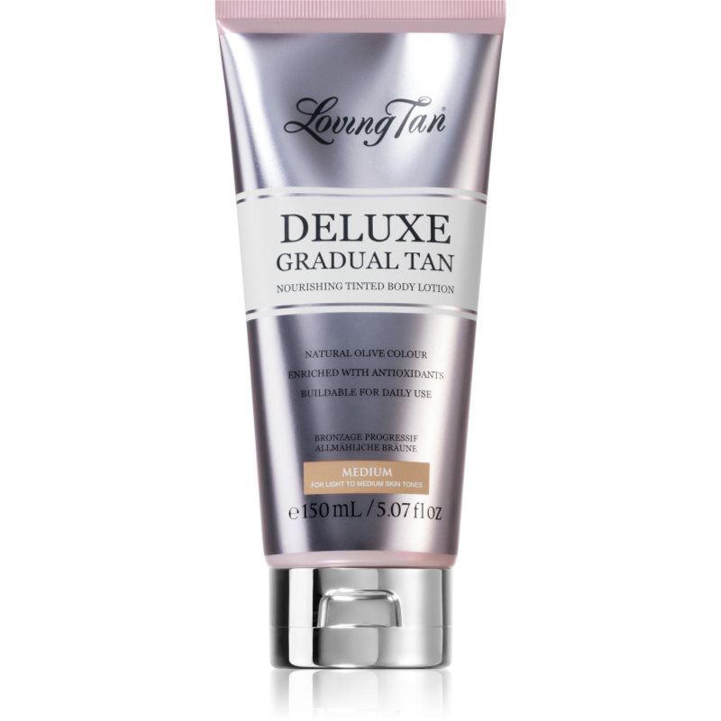 Loving Tan Deluxe Gradual Tan подхранващ лосион за тяло за подчертаване на тена цвят Medium 150 мл.