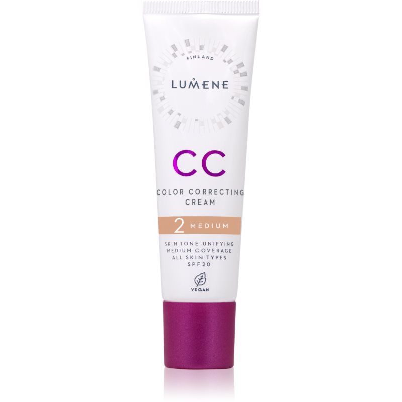 Lumene CC CC крем за уеднаквяване тена на лицето SPF 20 цвят 2 Medium 30 мл.