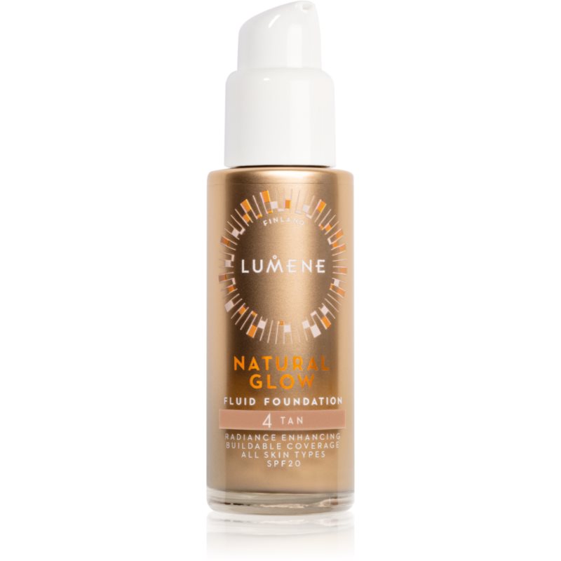 Lumene Natural Glow озаряващ фон дьо тен за естествен вид SPF 20 цвят 4 Tan 30 мл.