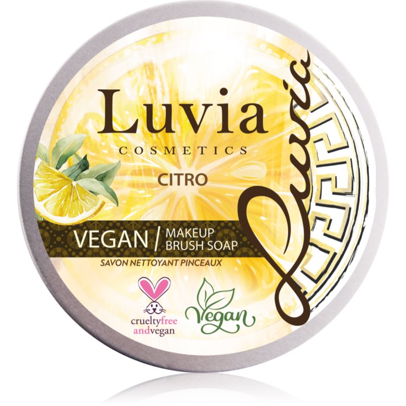 Luvia Cosmetics Brush Soap почистващ сапун за козметични четки с аромат Citro 100 гр.