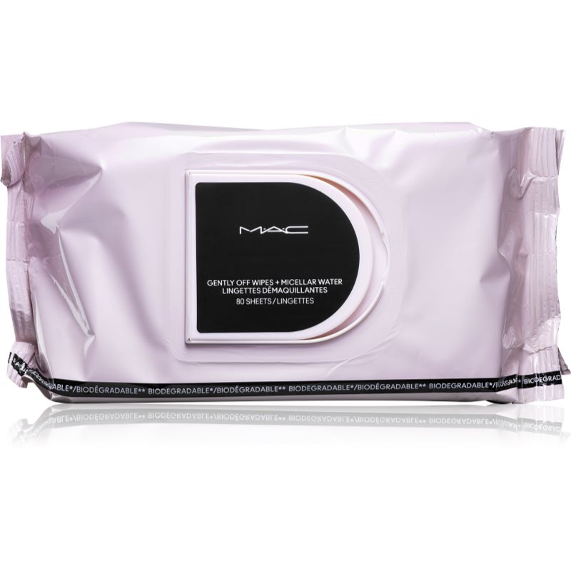 MAC Cosmetics Gently Off Wipes + Micellar Water кърпички за почистване на грим 80 бр.