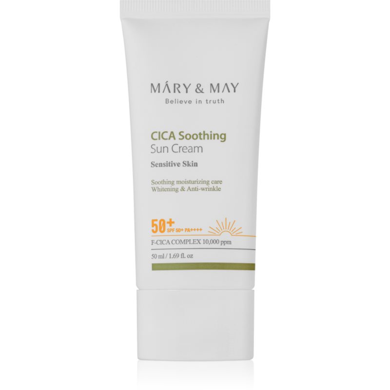 MARY & MAY Cica Soothing успокояващ и защитен крем SPF 50+ 50 мл.