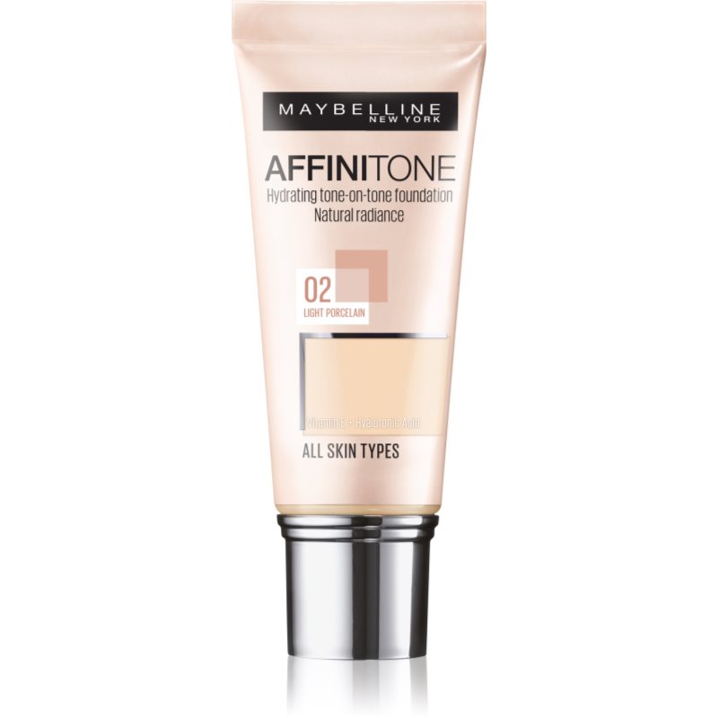 MAYBELLINE NEW YORK Affinitone хидратиращ фон дьо тен цвят 02 Light Porcelain 30 мл.