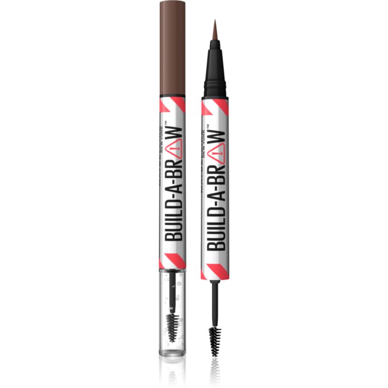 MAYBELLINE NEW YORK Build-A-Brow двустранен молив за вежди за фиксиране и оформяне цвят 257 Medium Brown 1 бр.