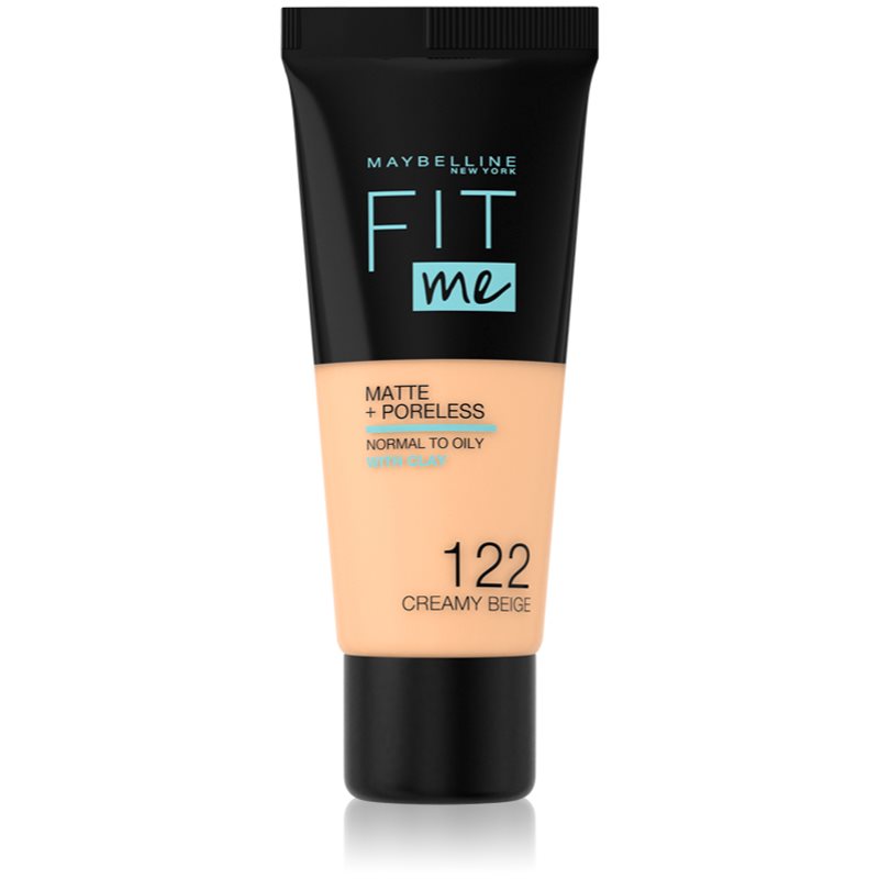 MAYBELLINE NEW YORK Fit Me! Matte+Poreless матиращ фон дьо тен за нормална към мазна кожа цвят 122 Creamy Beige 30 мл.