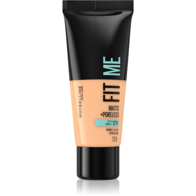 MAYBELLINE NEW YORK Fit Me! Matte+Poreless матиращ фон дьо тен за нормална към мазна кожа цвят 124 Soft Sand 30 мл. на ниска цена