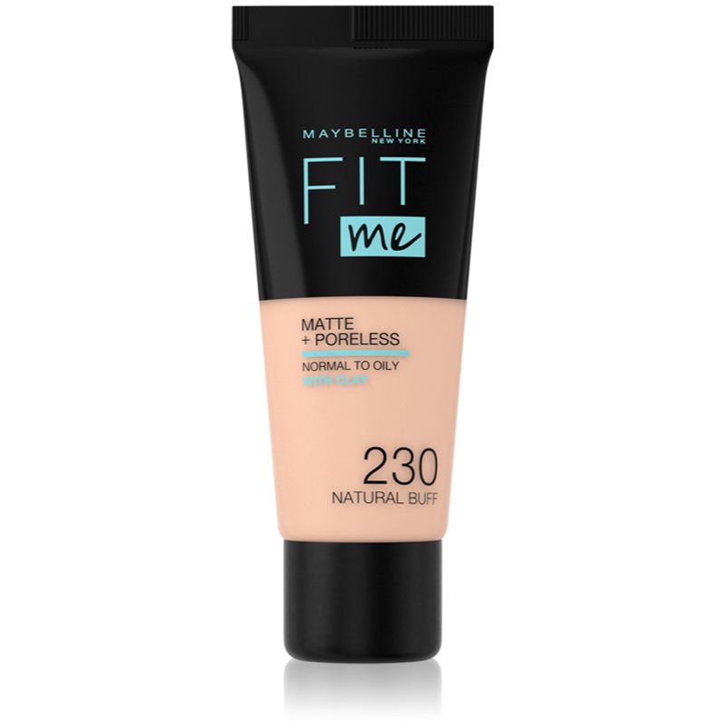 MAYBELLINE NEW YORK Fit Me! Matte+Poreless матиращ фон дьо тен за нормална към мазна кожа цвят 230 Natural Buff 30 мл.