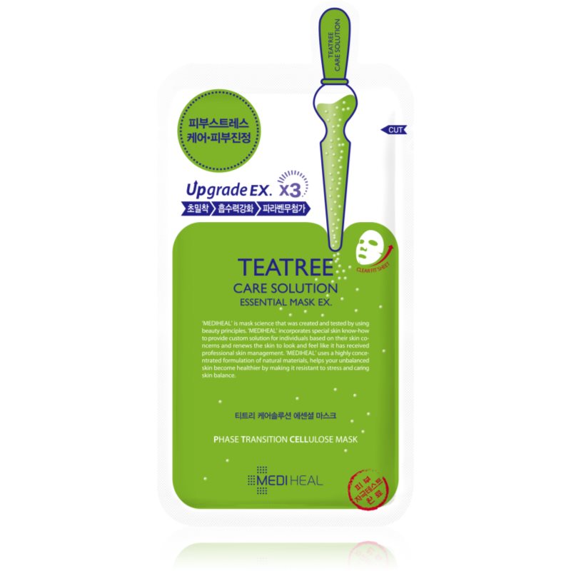 MEDIHEAL Essential Mask Teatree успокояваща платнена маска за мазна и проблемна кожа 24 мл.