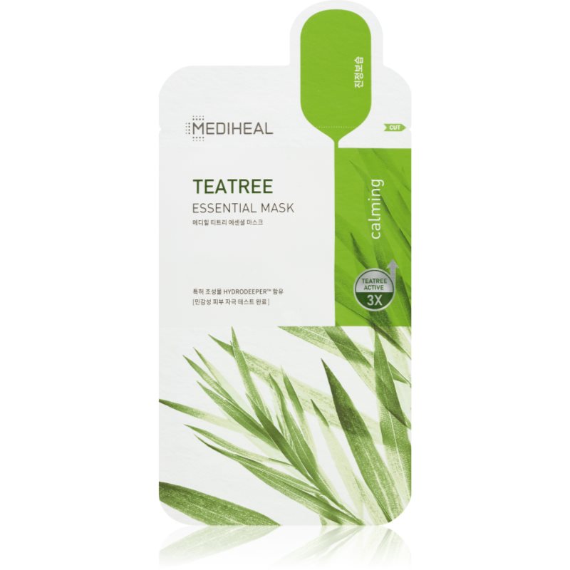 MEDIHEAL Essential Mask Teatree успокояваща платнена маска против акне 27 мл.