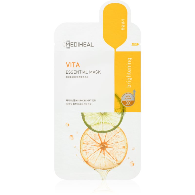 MEDIHEAL Essential Mask Vita озаряваща платнена маска с мултивитаминен комплекс 24 мл.
