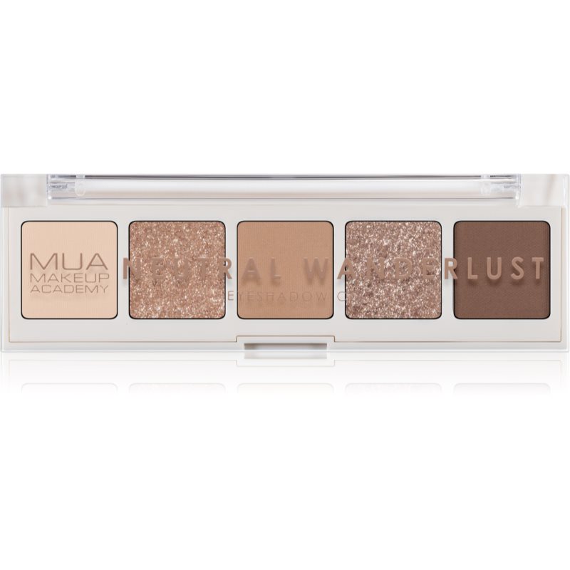 MUA Makeup Academy Professional 5 Shade Palette палитра сенки за очи цвят Neutral Wanderlust 3
