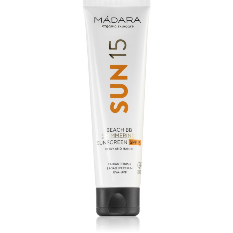 Mádara Beach BB слънцезащитен крем за тяло с блясък SPF 15 100 мл.