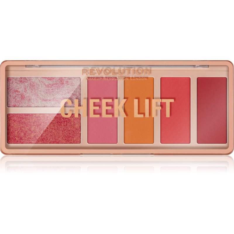Makeup Revolution Cheek Lift палитра с ружове цвят Pink Energy 6x1