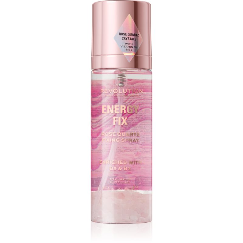 Makeup Revolution Crystal Aura Energy Fix спрей за фиксация с розова вода 85 мл.