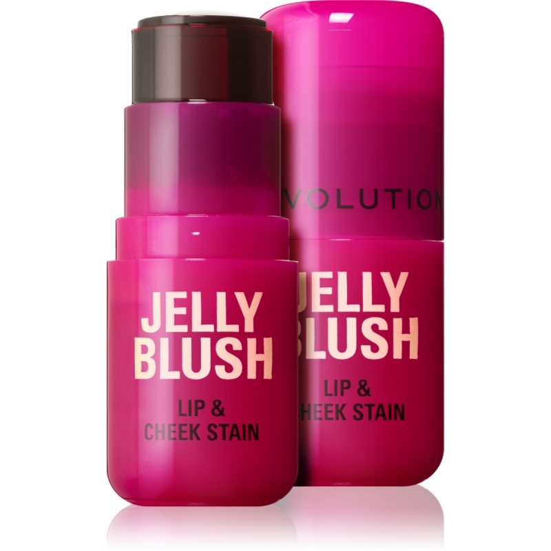 Makeup Revolution Jelly Blush руж в стик за устни и скули цвят Cherry Red 5.5 гр.