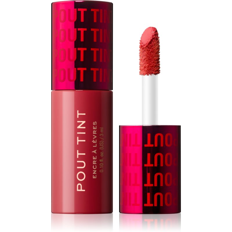 Makeup Revolution Pout Tint блясък за устни с хидратиращ ефект цвят Sizzlin Red 3 мл.