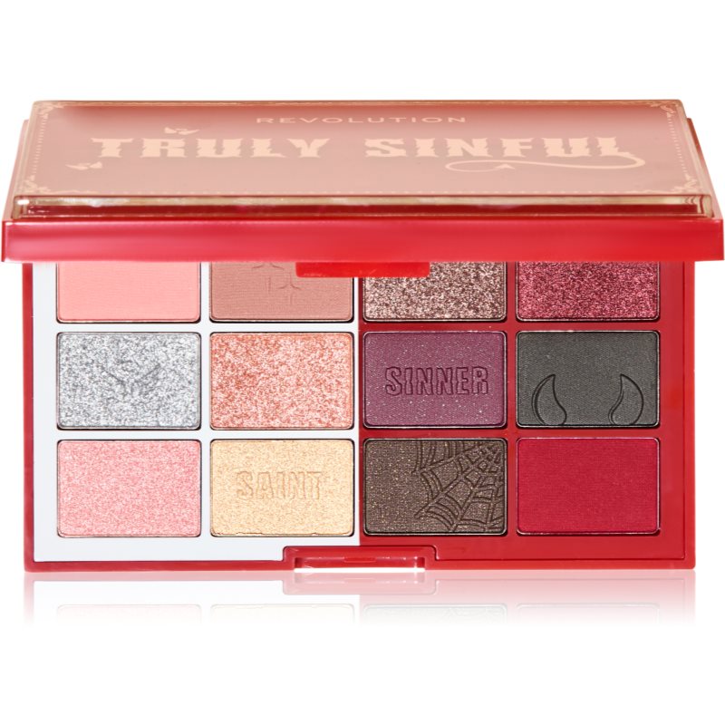 Makeup Revolution Truly Sinful Blood Palette палитра от сенки за очи 12 гр.