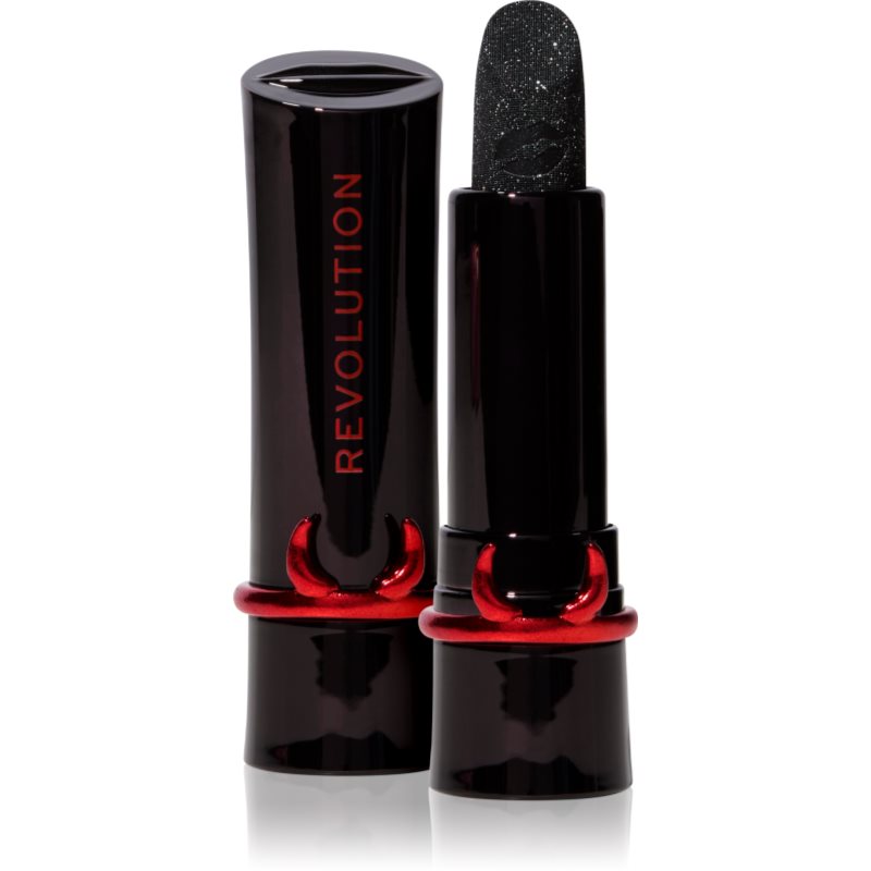 Makeup Revolution Truly Sinful Shimmer Lipstick блестящо червило цвят Sinful Black 3