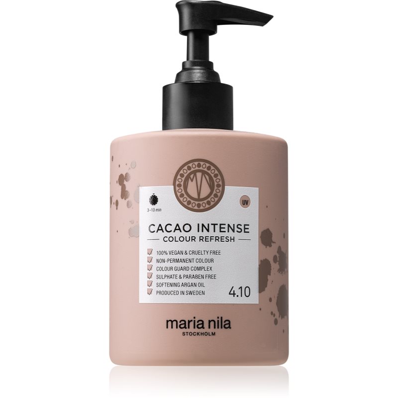 Maria Nila Colour Refresh Cacao Intense нежна подхранваща маска без перманентни цветови пигменти издържа 4 – 10 измивания 4.10 300 мл.