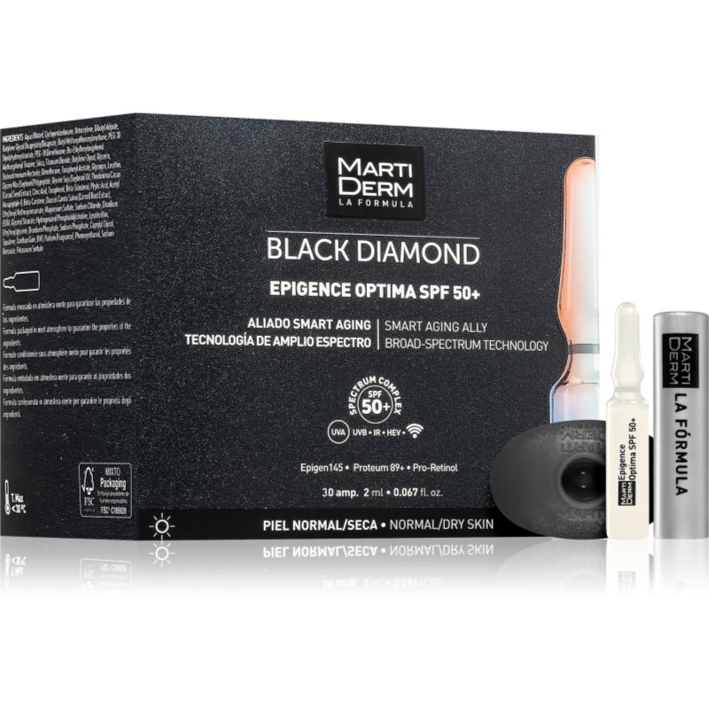 MartiDerm Black Diamond Epigence Optima SPF 50+ защитен серум в ампули SPF 50+ 30x2 мл.