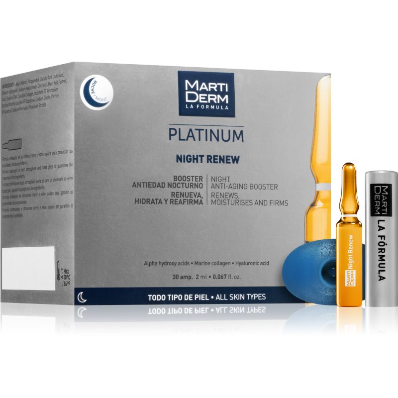 MartiDerm Platinum Night Renew ексфолиращ и пилинг серум в ампули 30x2 мл.