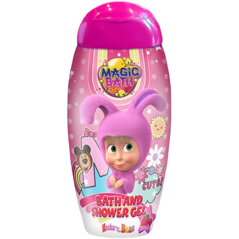 Masha & The Bear Magic Bath Bath & Shower Gel Гел за душ и вана за деца Raspberry 200 мл.