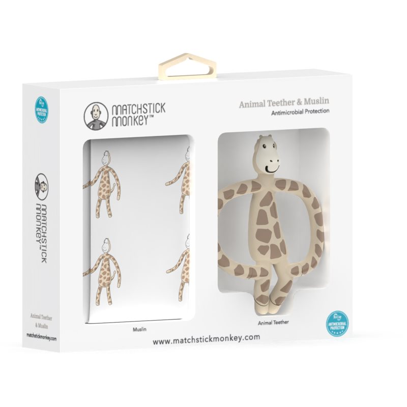 Matchstick Monkey Animal Teether & Muslin Giraffe подаръчен комплект за деца