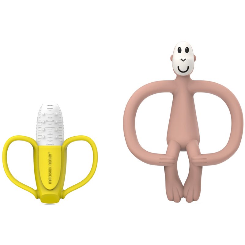 Matchstick Monkey Banana Soother & Monkey Teether подаръчен комплект за деца 1 бр.