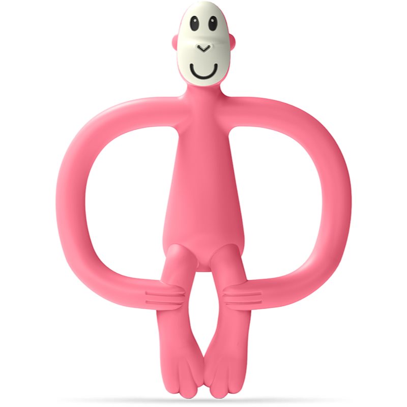 Matchstick Monkey Monkey Teether гризалка с четка 2 в 1 Pink 1 бр.