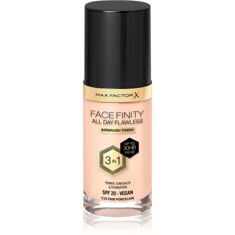 Max Factor Facefinity All Day Flawless дълготраен фон дьо тен SPF 20 цвят 10 Fair Porcelain 30 мл. на ниска цена