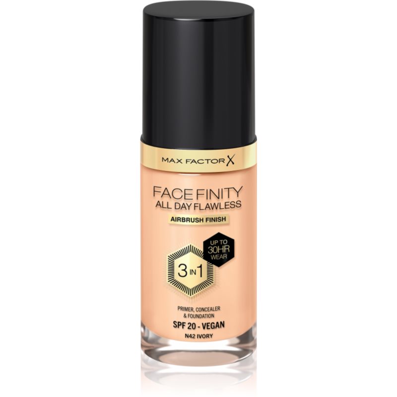 Max Factor Facefinity All Day Flawless дълготраен фон дьо тен SPF 20 цвят 42 Ivory 30 мл.