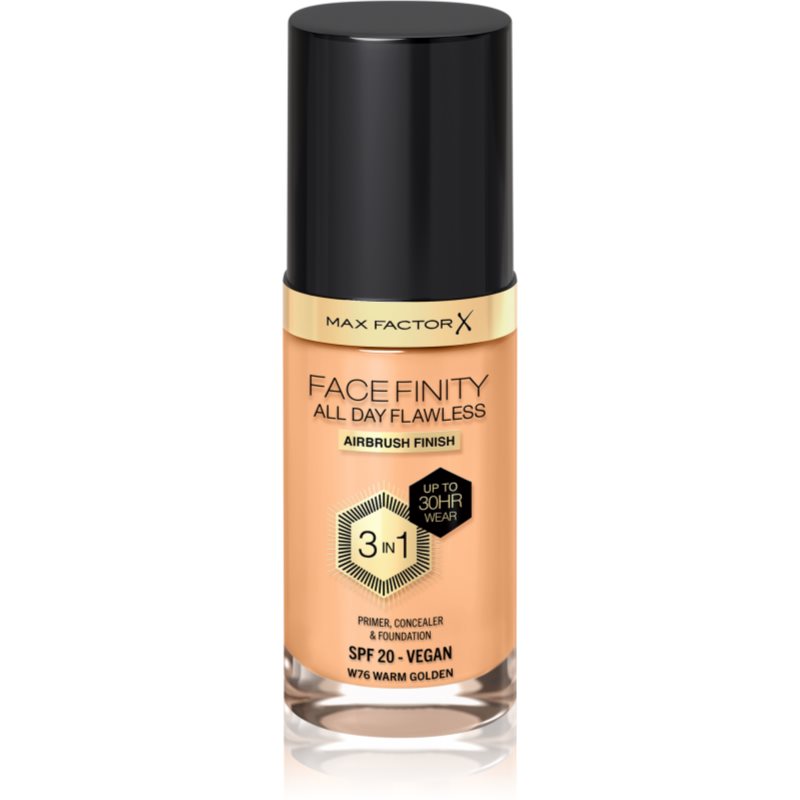 Max Factor Facefinity All Day Flawless дълготраен фон дьо тен SPF 20 цвят 76 Warm Golden 30 мл.