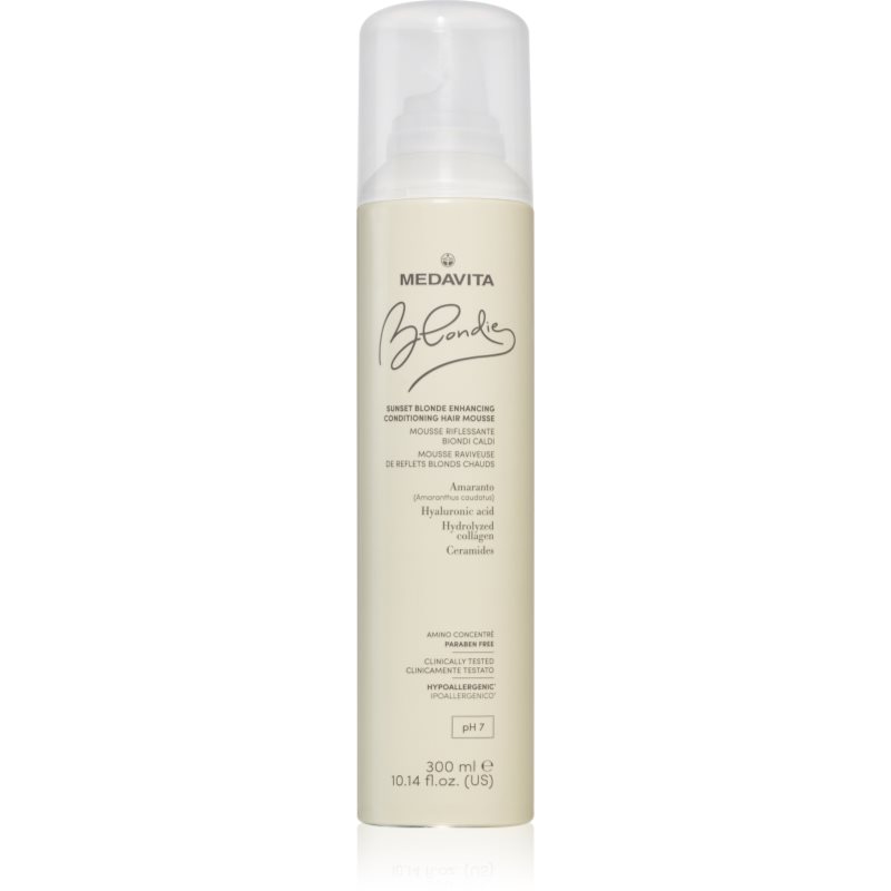 Medavita Blondie Sunset Blonde Enhancing Conditioning Hair Mouse балсам-пяна за топли руси нюанси на косата 300 мл.