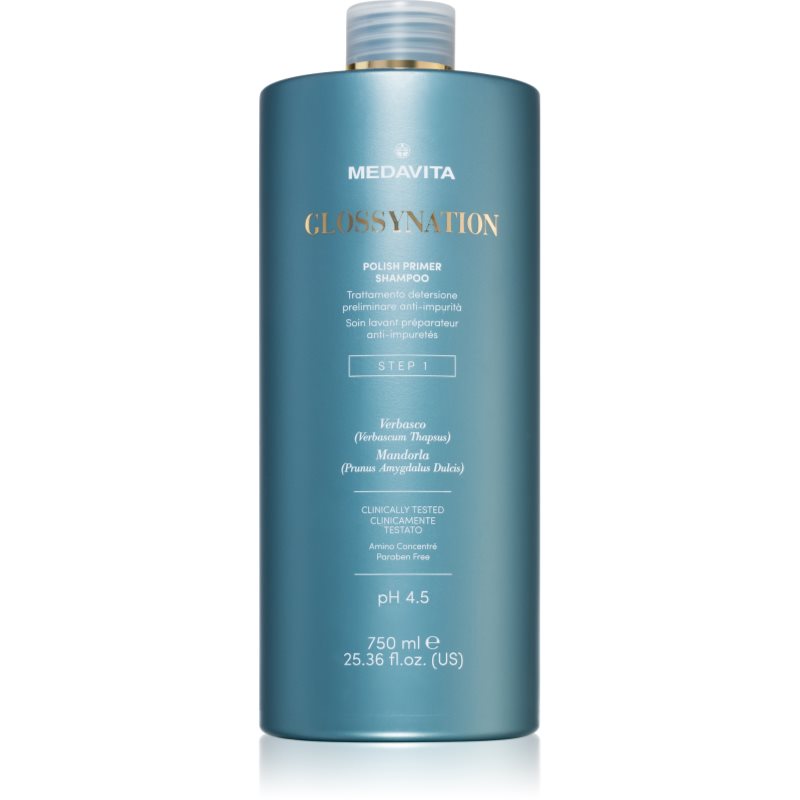 Medavita Glossynation Polish Primer Shampoo нежен почистващ шампоан 750 мл.