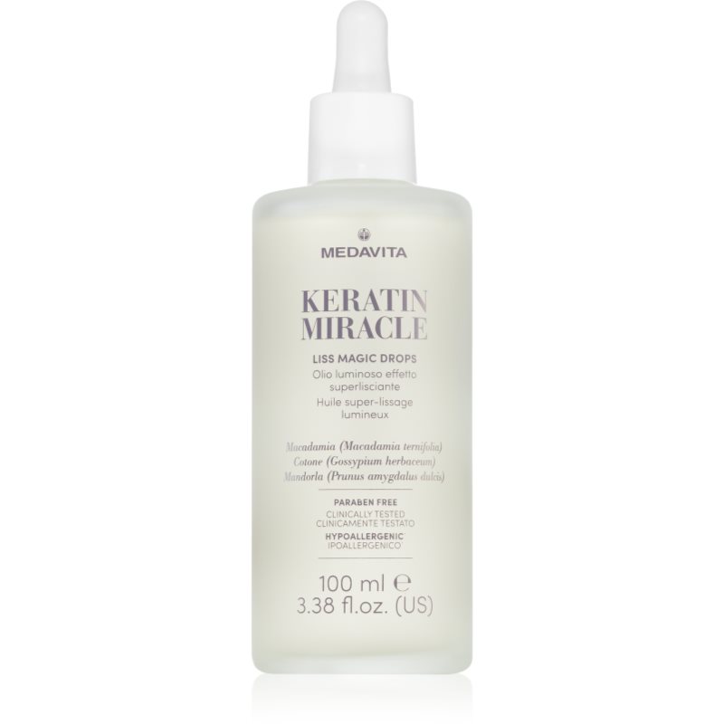 Medavita Keratin Miracle Liss Magic Drops изглаждаща грижа за блясък и мекота на косата 100 мл.