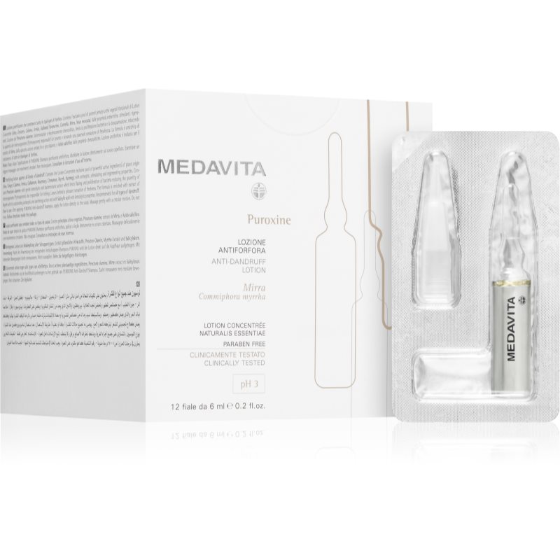 Medavita Puroxine Anti-Dandruff Lotion серум за скалп против пърхот 12x6 мл.