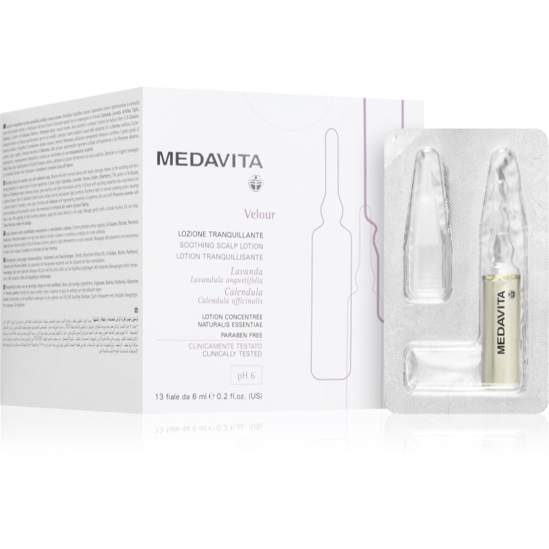 Medavita Velour Soothing Scalp Lotion интензивна изглаждаща грижа За коса 12x6 мл. на ниска цена