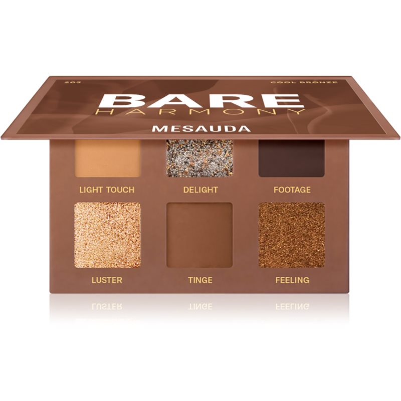 Mesauda Milano Bare Harmony палитра от сенки за очи цвят 203 Cool Bronze 6x1 гр.