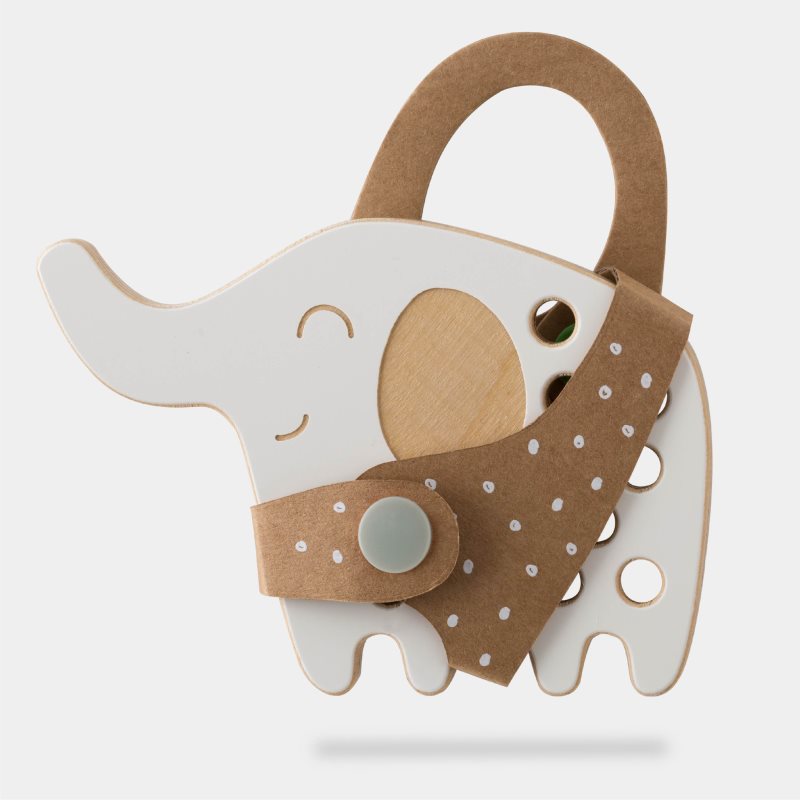 Milin Small Wooden Lacing Toy Elephant играчка за подреждане 8