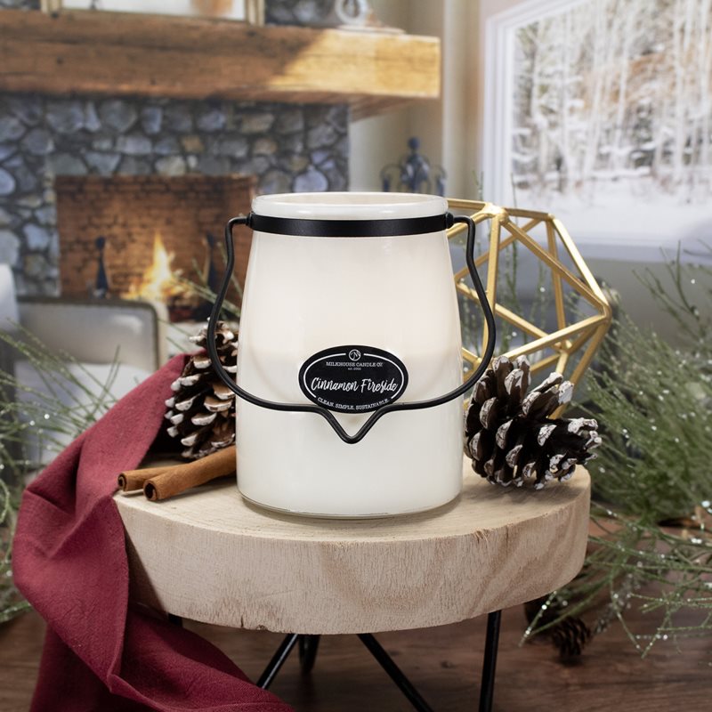Milkhouse Candle Co. Creamery Cinnamon Fireside ароматна свещ Butter Jar 624 гр. на ниска цена