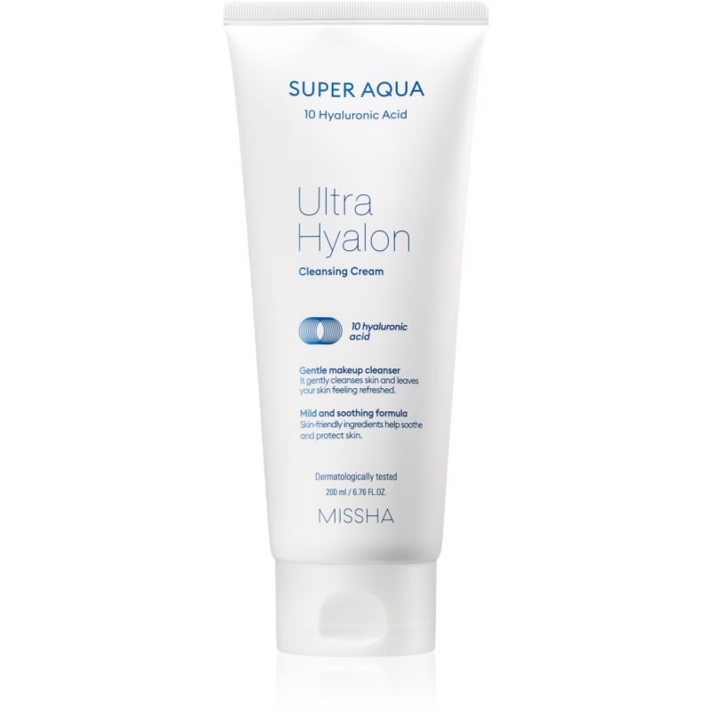 Missha Super Aqua 10 Hyaluronic Acid хидратиращ почистващ крем 200 мл.