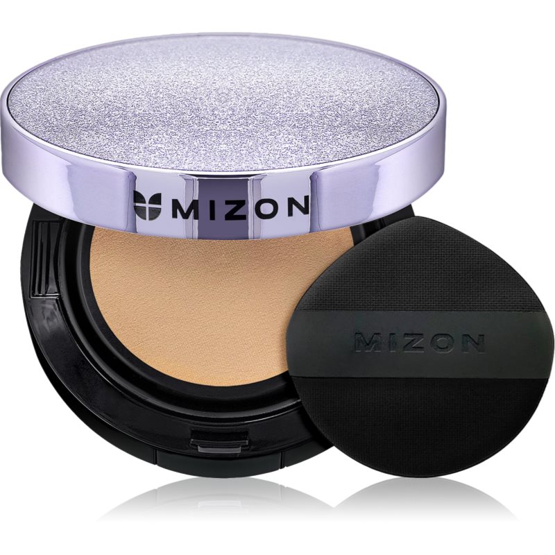 Mizon Vegan Collagen Cushion SPF38 PA++ дълготраен грим в гъбичка с висока UV защита цвят #23 Natural Sand Beige 2x15 гр. на ниска цена