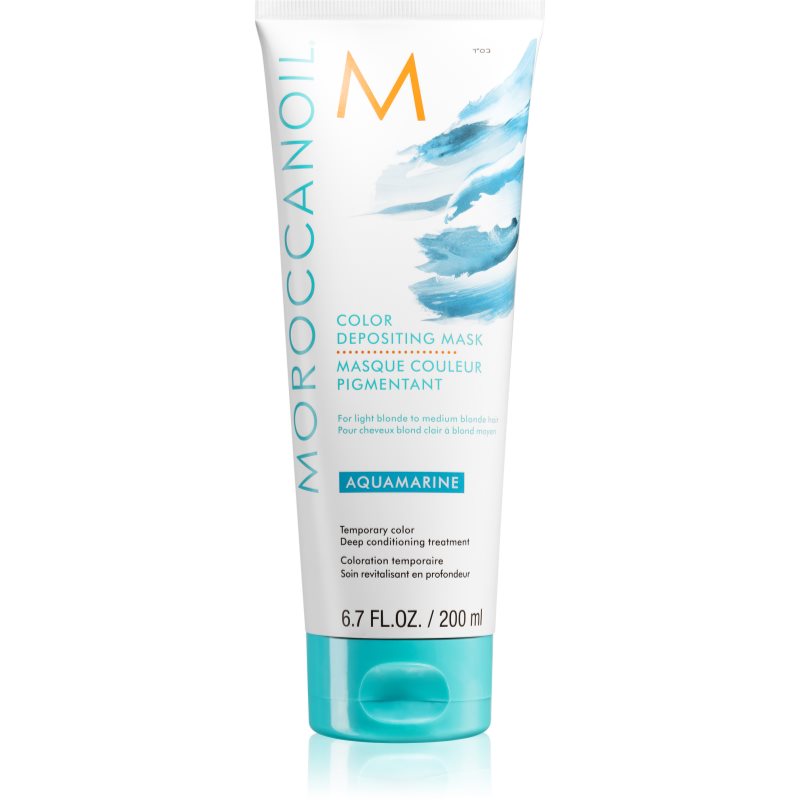 Moroccanoil Color Depositing нежна подхранваща маска без перманентни цветови пигменти Aquamarine 200 мл.
