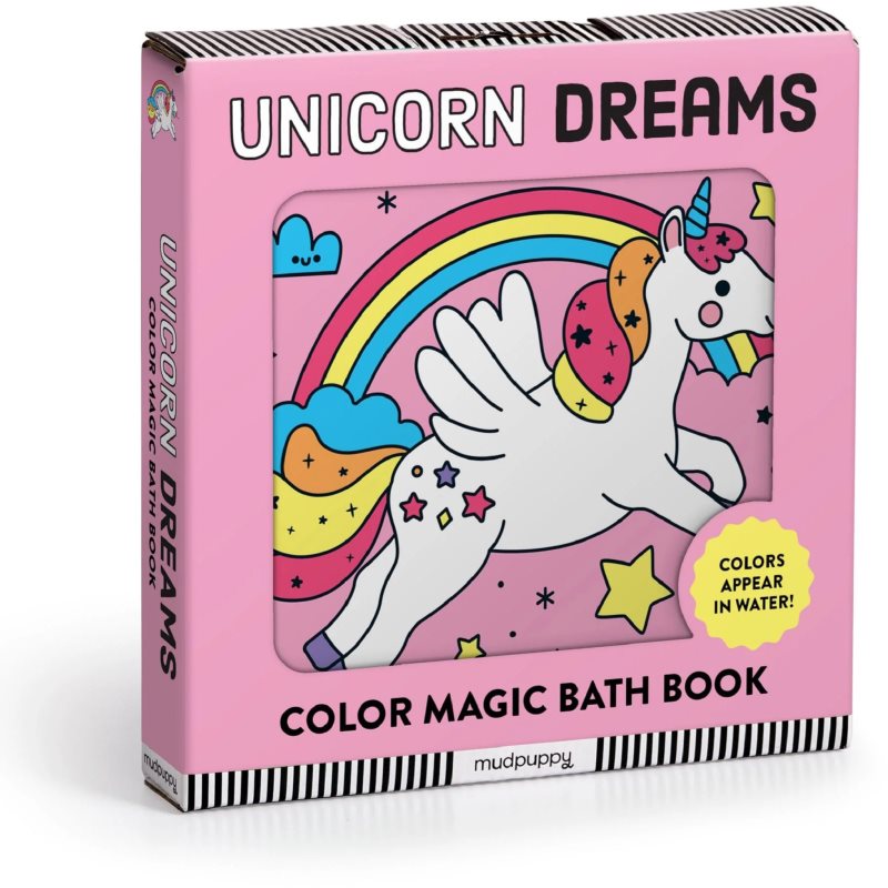 Mudpuppy Color Magic Bath Book Unicorn Dreams книжка за вода 0+ y 1 бр.