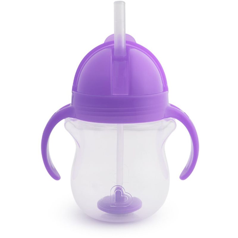 Munchkin Click Lock™ Tip & Sip чаша със сламка с тежест Purple 6 m+ 207 мл. на ниска цена