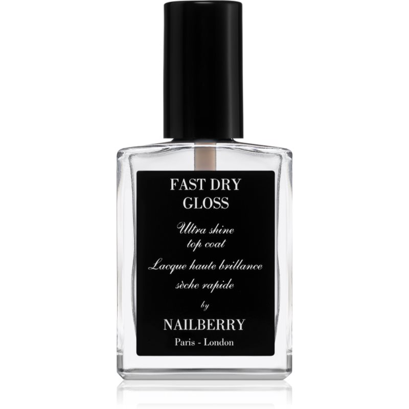 NAILBERRY Fast Dry Gloss Ultra Shine Top Coat бързосъхнещ топ лак за нокти 15 мл.
