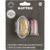 NATTOU Baby Toothbrush детска четка за зъби за върху пръст с калъфка Yellow / Pink 2 бр.