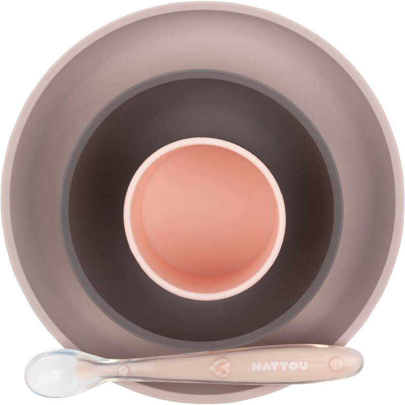 NATTOU Tableware Set of 4 Pieces сет за хранене за деца Pink / Purple 4 бр.